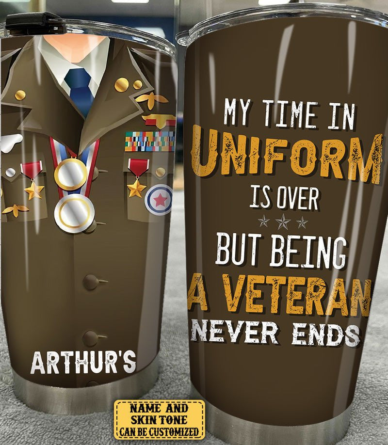 Personalized My Time In Uniform Is Over But Being A Veteran Never Ends Tumblerwdwq eqw easdasd Personalized My Time In Uniform Is Over But Being A Veteran Never Ends Tumblerewq wqe wqeaadk.