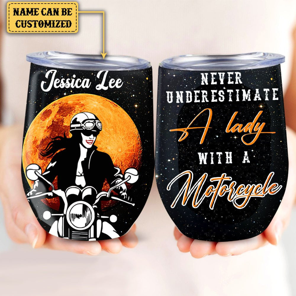Personalized Never Underestimate A Lady With A Motorcycle Wine Tumblerwdwq eqw easdasd Personalized Never Underestimate A Lady With A Motorcycle Wine Tumblerewq wqe wqeaadk.