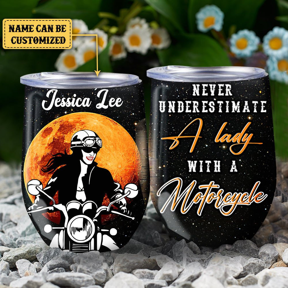 Personalized Never Underestimate A Lady With A Motorcycle Wine Tumblerwdwq eqw easdasd Personalized Never Underestimate A Lady With A Motorcycle Wine Tumblerewq wqe wqeaadk.