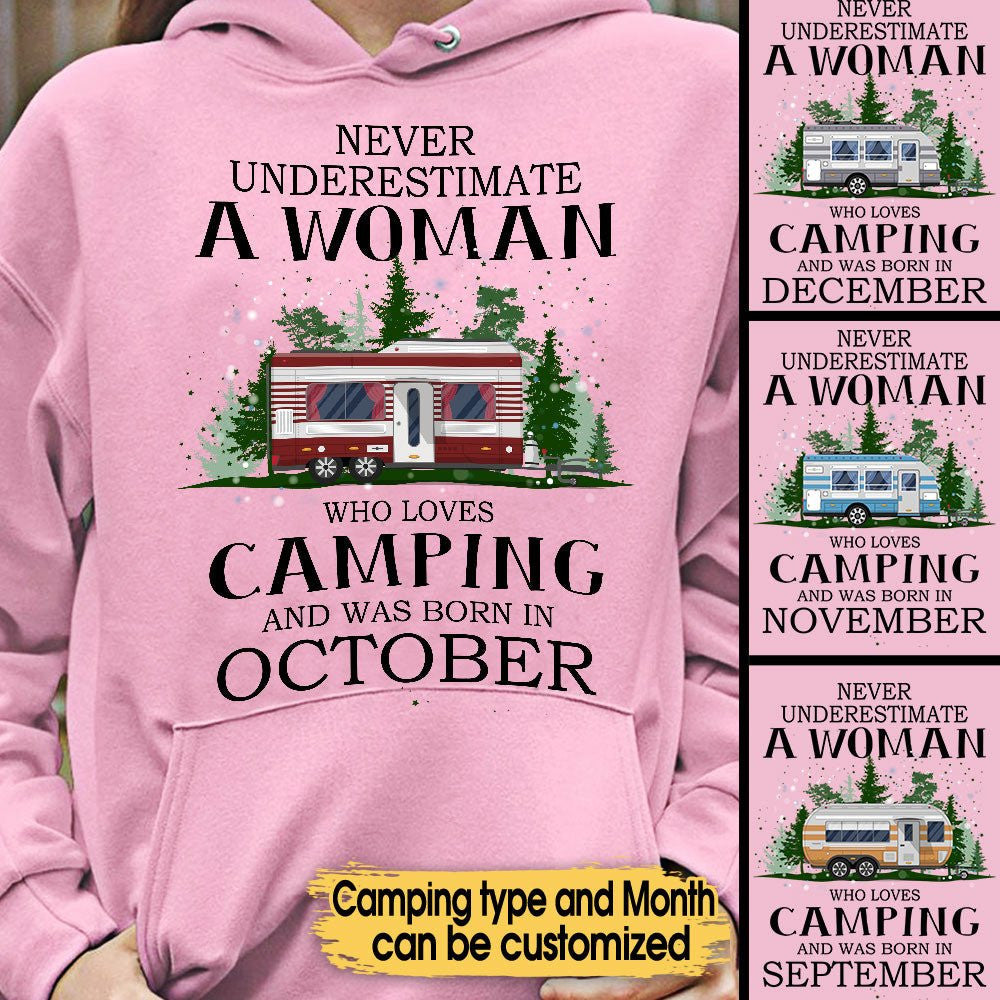 Personalized Never Underestimate A Woman Who Loves Camping Shirtwdwq eqw easdasd Personalized Never Underestimate A Woman Who Loves Camping Shirtewq wqe wqeaadk.