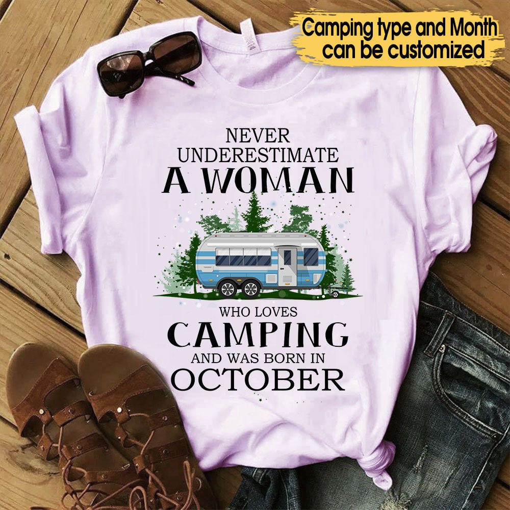 Personalized Never Underestimate A Woman Who Loves Camping Shirtwdwq eqw easdasd Personalized Never Underestimate A Woman Who Loves Camping Shirtewq wqe wqeaadk.