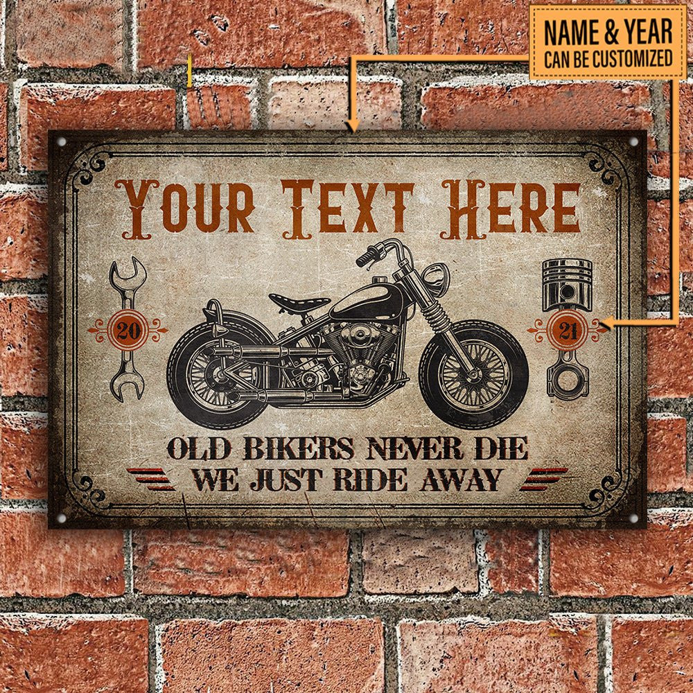 Personalized Old Bikers Never Die We Just Ride Away Classic Metal Signwdwq eqw easdasd Personalized Old Bikers Never Die We Just Ride Away Classic Metal Signewq wqe wqeaadk.