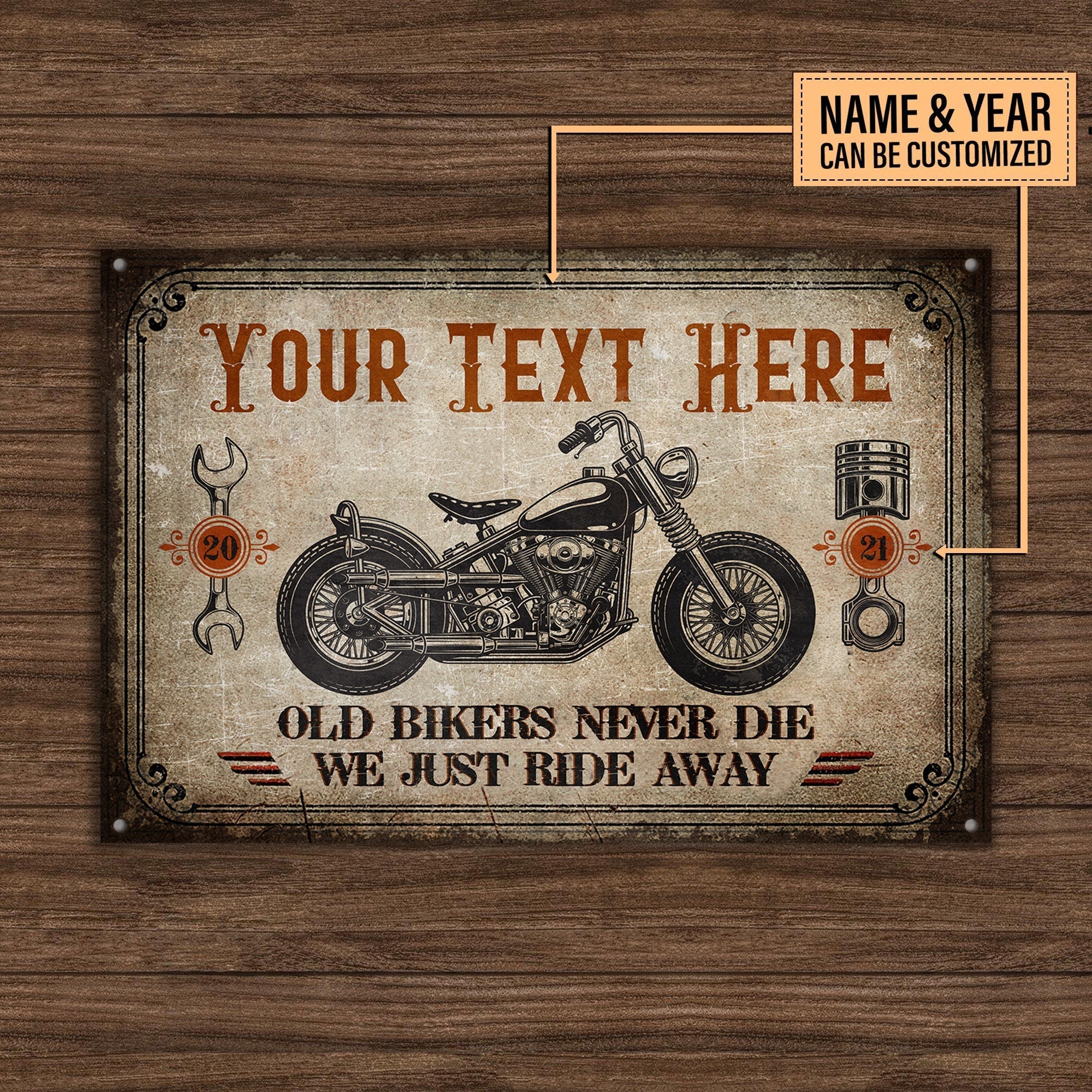 Personalized Old Bikers Never Die We Just Ride Away Classic Metal Signwdwq eqw easdasd Personalized Old Bikers Never Die We Just Ride Away Classic Metal Signewq wqe wqeaadk.