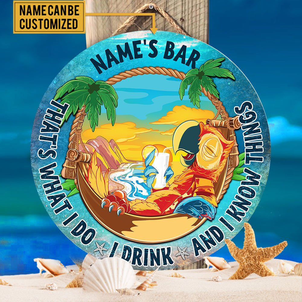 Personalized Parrot Bar Welcome Wood Round Signwdwq eqw easdasd Personalized Parrot Bar Welcome Wood Round Signewq wqe wqeaadk.