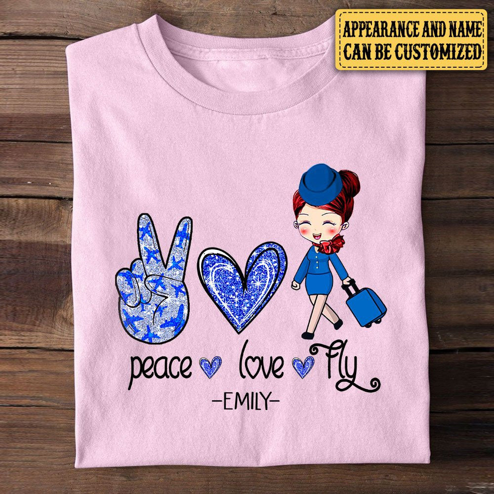 Personalized Peace Love Fly Flight Attendant Shirtwdwq eqw easdasd Personalized Peace Love Fly Flight Attendant Shirtewq wqe wqeaadk.