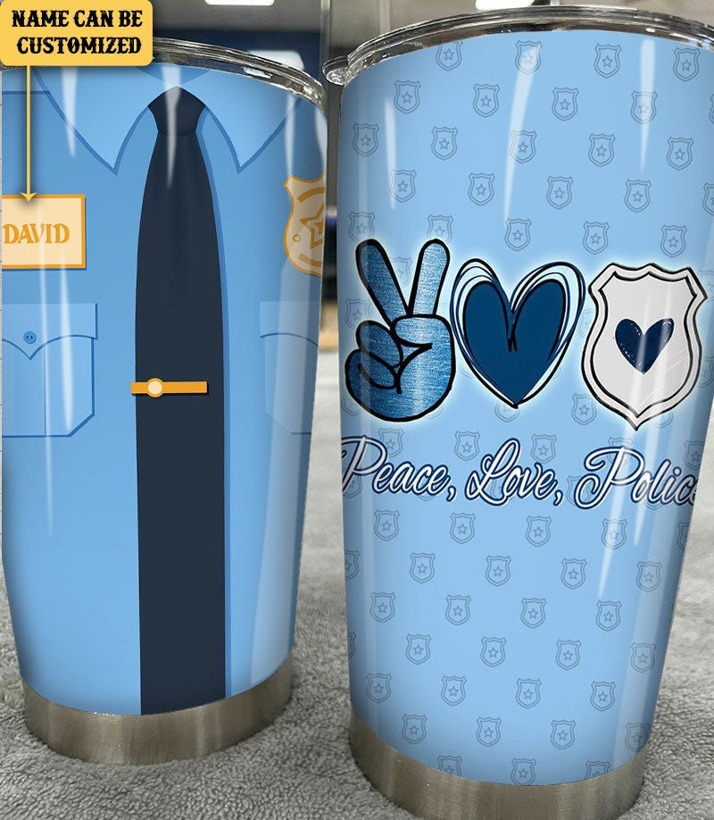 Personalized Peace Love Police Tumblerwdwq eqw easdasd Personalized Peace Love Police Tumblerewq wqe wqeaadk.
