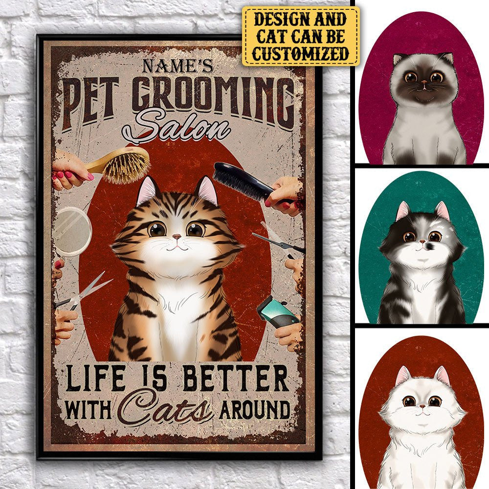 Personalized Pet Grooming Salon Poster & Canvaswdwq eqw easdasd Personalized Pet Grooming Salon Poster & Canvasewq wqe wqeaadk.