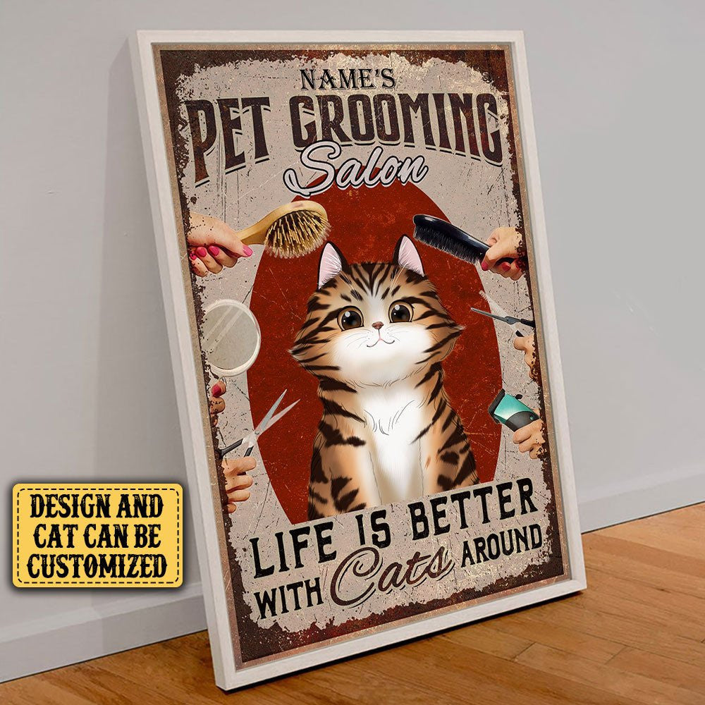 Personalized Pet Grooming Salon Poster & Canvaswdwq eqw easdasd Personalized Pet Grooming Salon Poster & Canvasewq wqe wqeaadk.