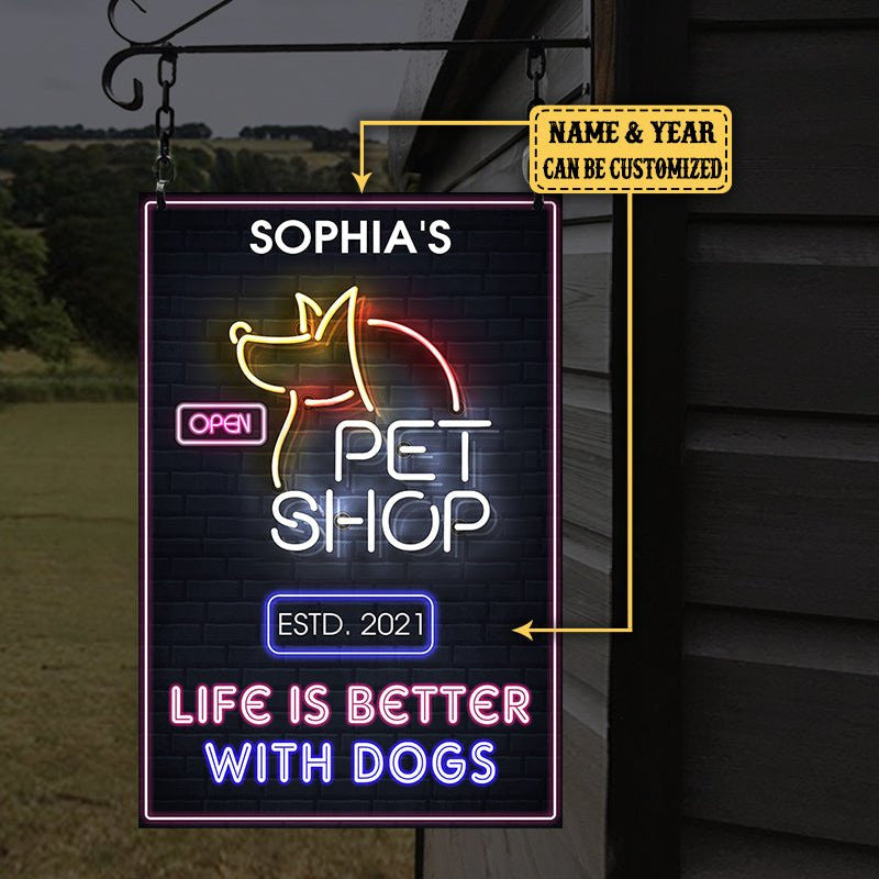Personalized Pet Shop Life Is Better With Dogs Metal Signwdwq eqw easdasd Personalized Pet Shop Life Is Better With Dogs Metal Signewq wqe wqeaadk.
