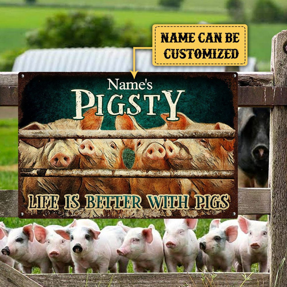 Personalized Pigsty Classic Metal Signwdwq eqw easdasd Personalized Pigsty Classic Metal Signewq wqe wqeaadk.