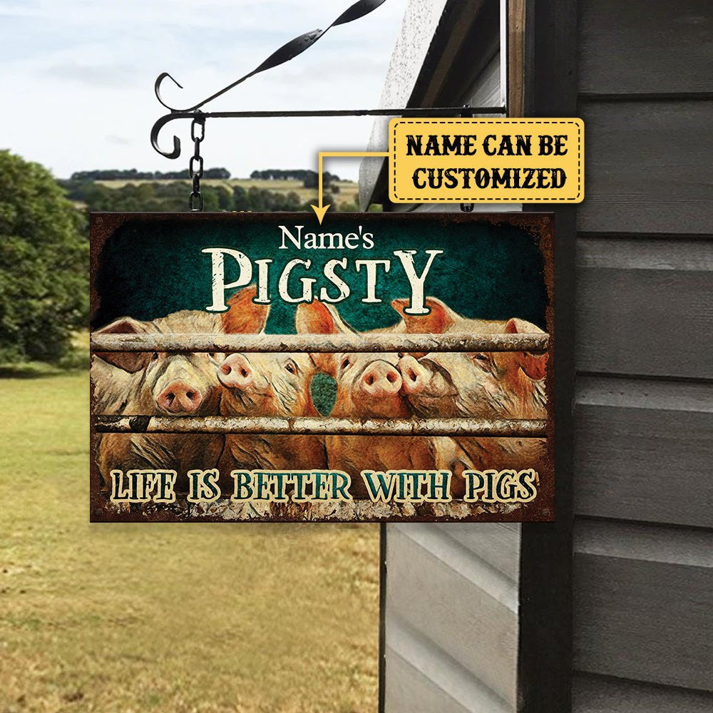 Personalized Pigsty Classic Metal Signwdwq eqw easdasd Personalized Pigsty Classic Metal Signewq wqe wqeaadk.