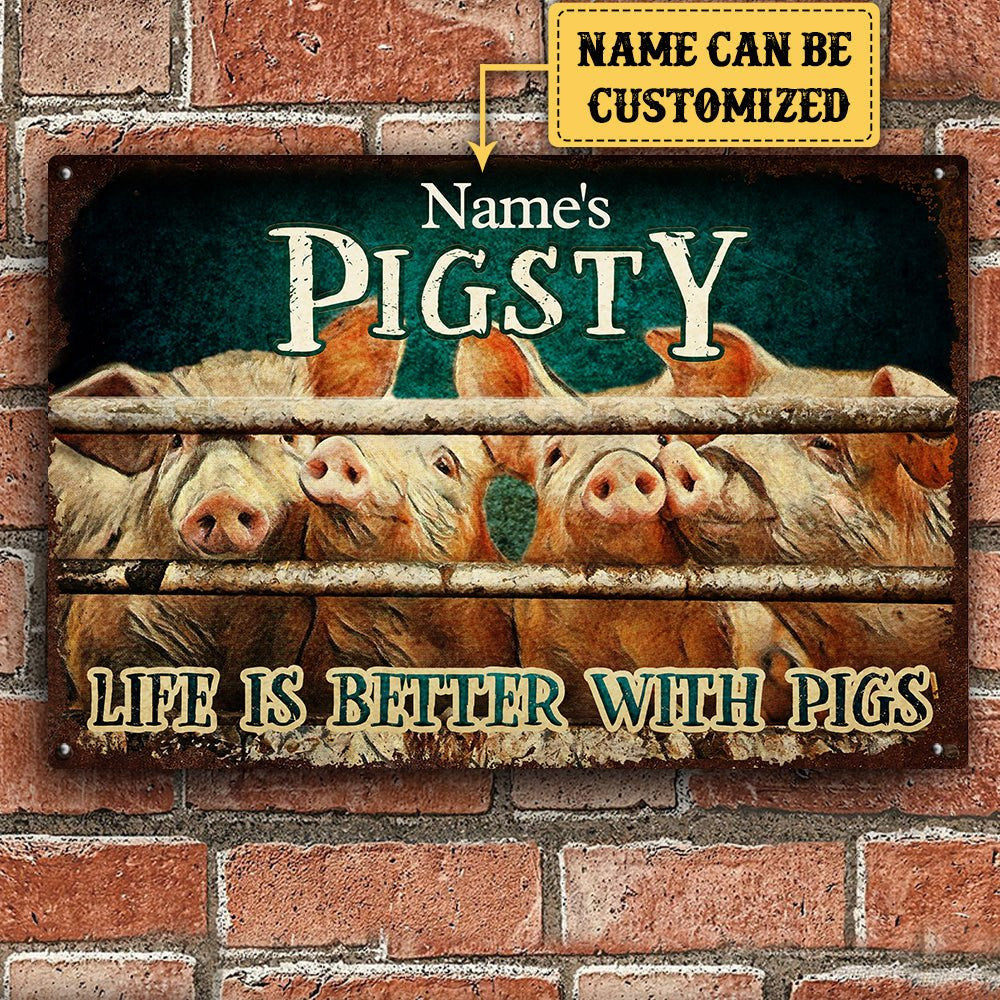 Personalized Pigsty Classic Metal Signwdwq eqw easdasd Personalized Pigsty Classic Metal Signewq wqe wqeaadk.