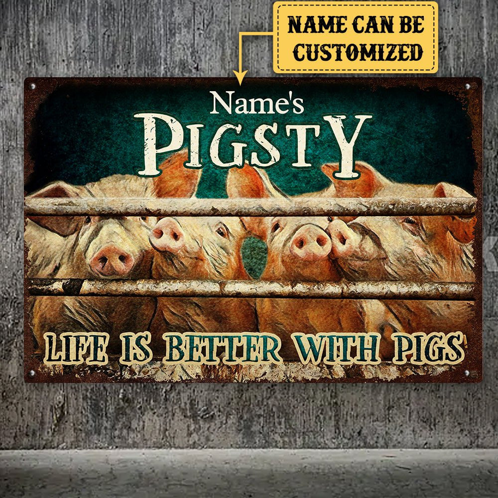 Personalized Pigsty Classic Metal Signwdwq eqw easdasd Personalized Pigsty Classic Metal Signewq wqe wqeaadk.