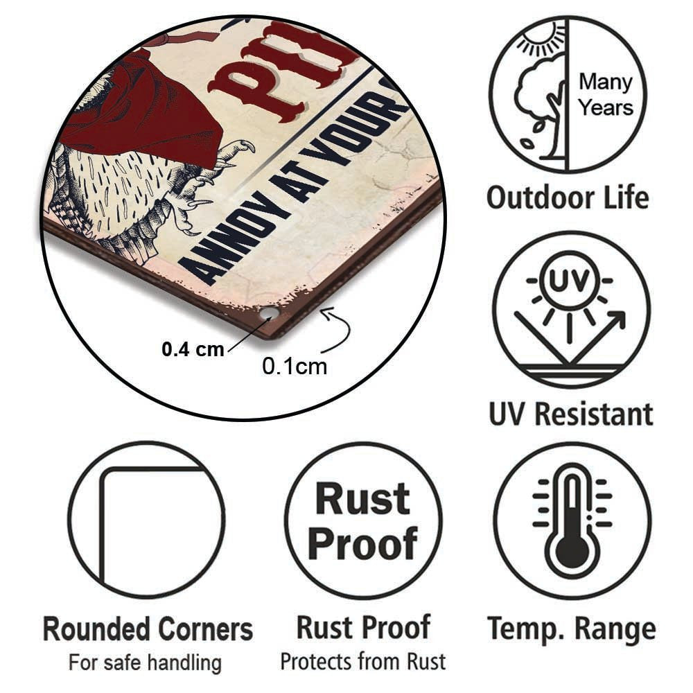 Personalized  Pilot Warning Metal Sign.
