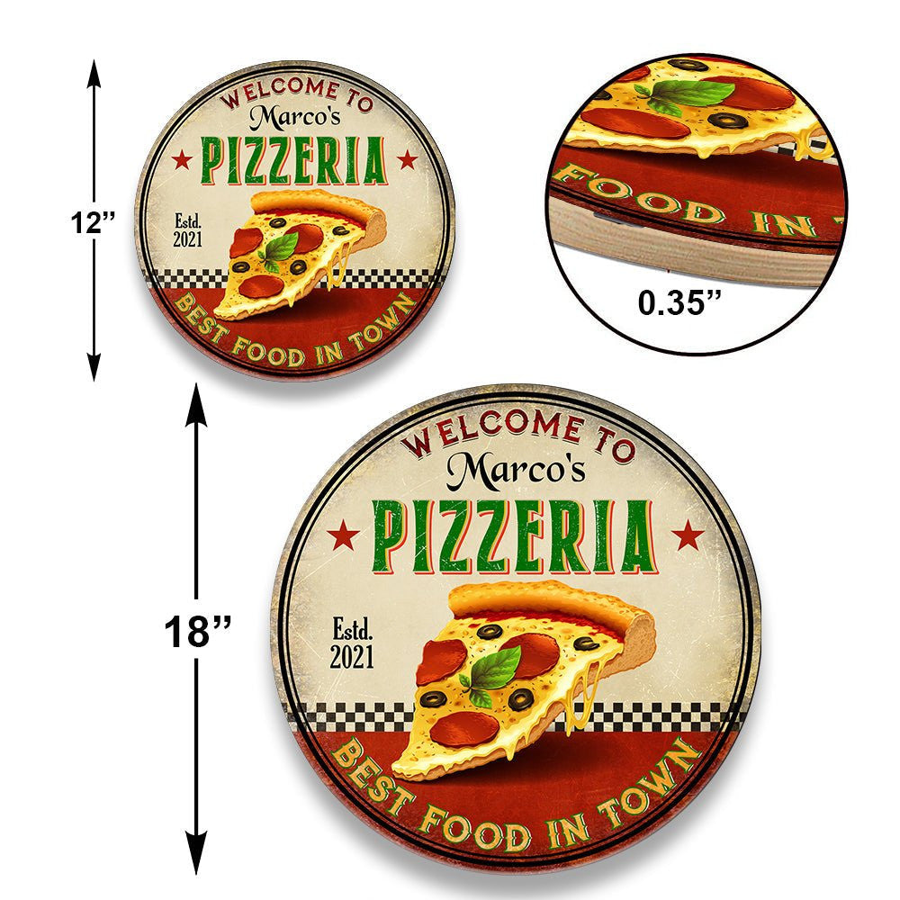 Personalized Pizzeria Best Food In Town Wood Round Signwdwq eqw easdasd Personalized Pizzeria Best Food In Town Wood Round Signewq wqe wqeaadk.