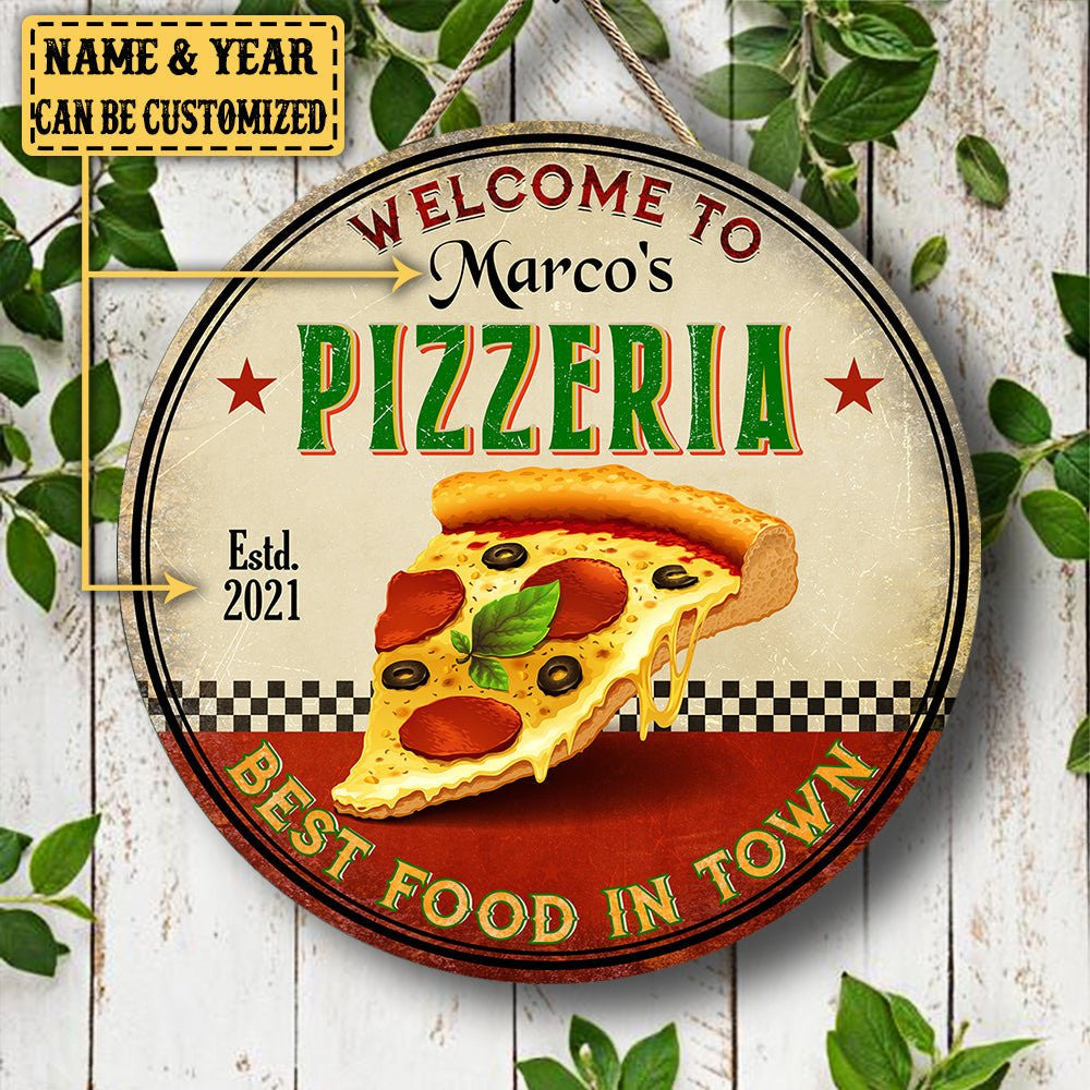 Personalized Pizzeria Best Food In Town Wood Round Signwdwq eqw easdasd Personalized Pizzeria Best Food In Town Wood Round Signewq wqe wqeaadk.