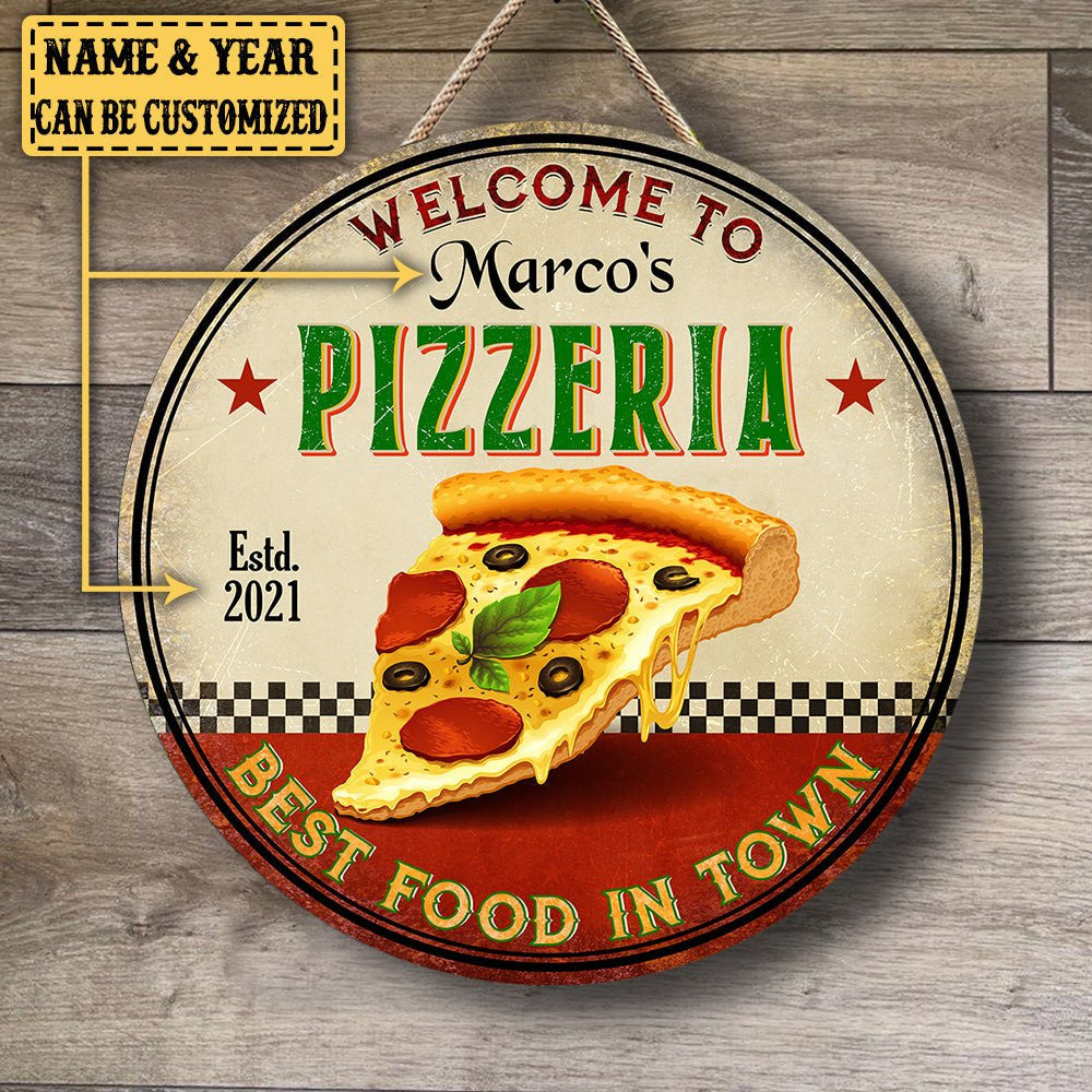 Personalized Pizzeria Best Food In Town Wood Round Signwdwq eqw easdasd Personalized Pizzeria Best Food In Town Wood Round Signewq wqe wqeaadk.