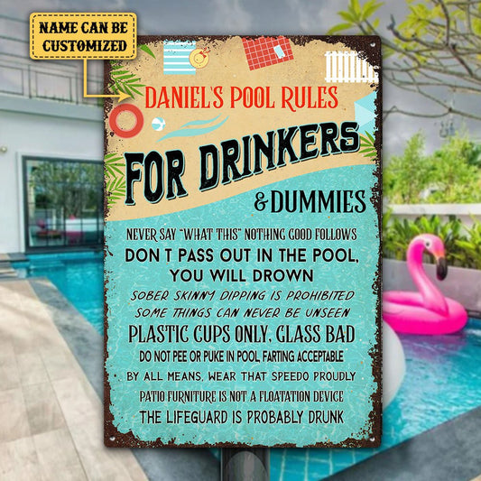 Personalized Pool Rules For Drinkers And Dummies Metal Signwdwq eqw easdasd Personalized Pool Rules For Drinkers And Dummies Metal Signewq wqe wqeaadk.