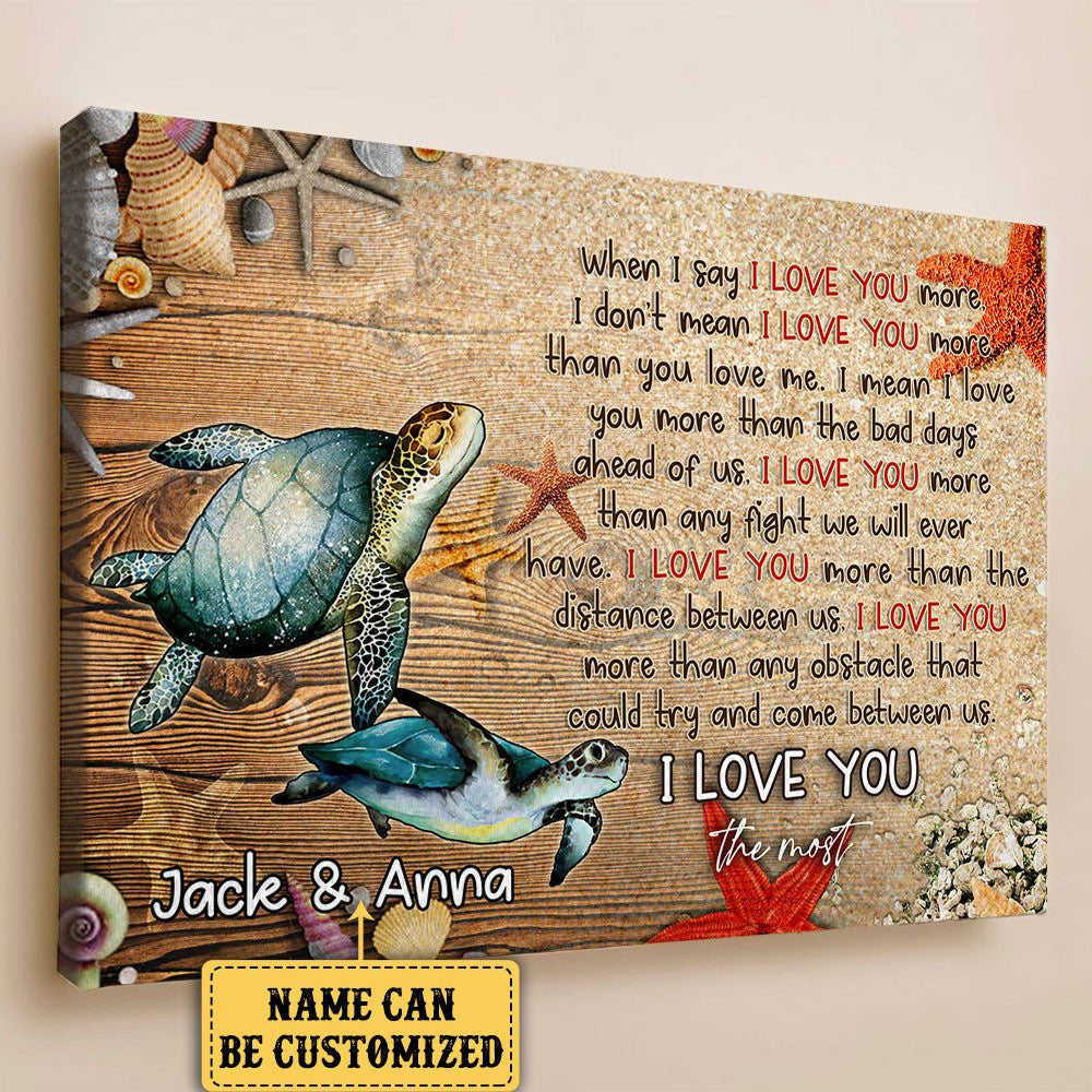 Personalized Sea Turtle I Love You The Most Poster & Canvaswdwq eqw easdasd Personalized Sea Turtle I Love You The Most Poster & Canvasewq wqe wqeaadk.