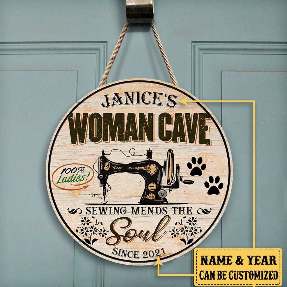 Personalized Sewing Room Woman Cave Wood Round Signwdwq eqw easdasd Personalized Sewing Room Woman Cave Wood Round Signewq wqe wqeaadk.