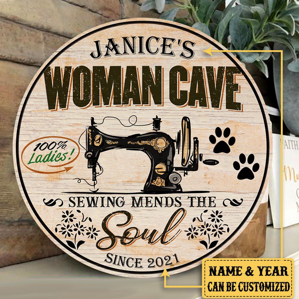 Personalized Sewing Room Woman Cave Wood Round Signwdwq eqw easdasd Personalized Sewing Room Woman Cave Wood Round Signewq wqe wqeaadk.