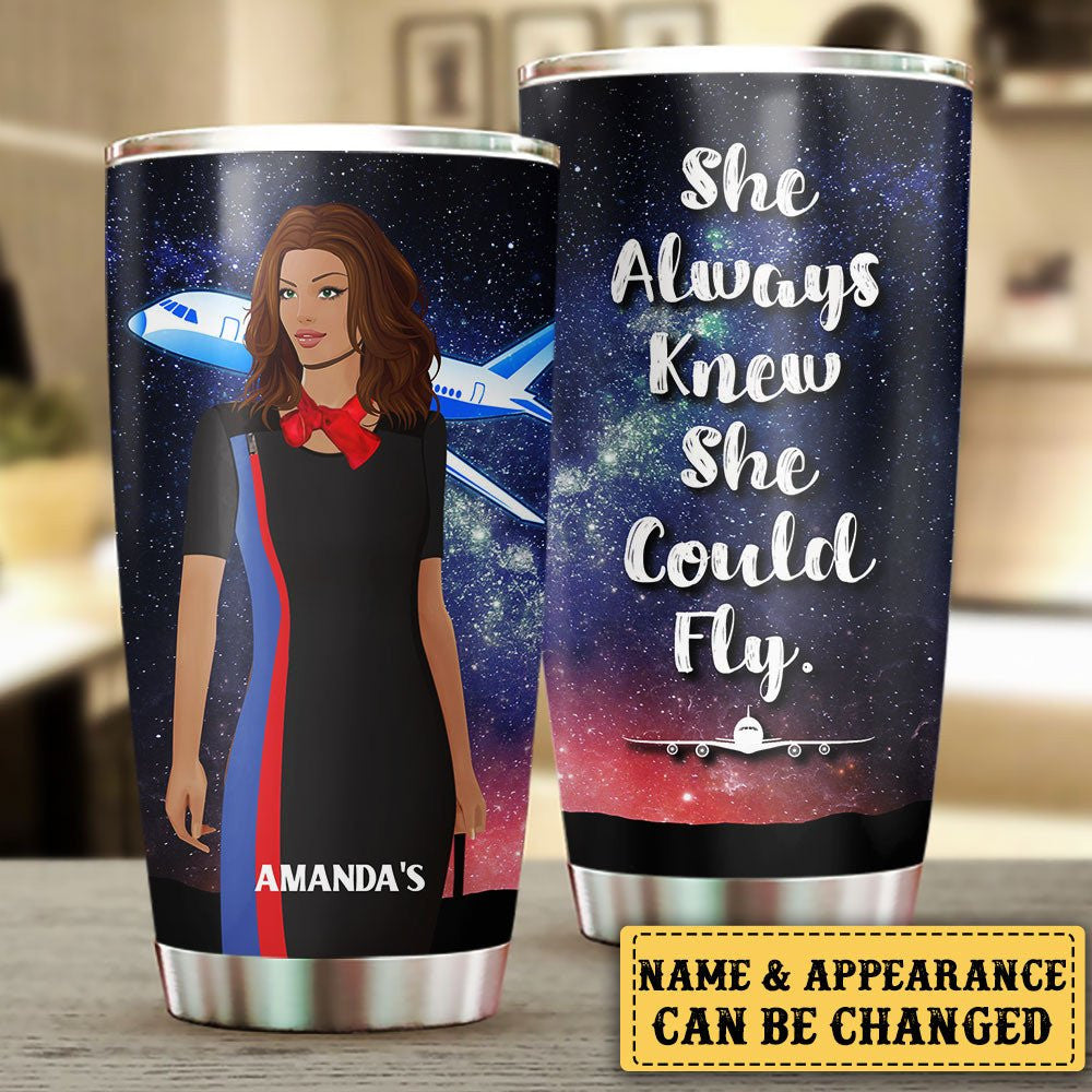Personalized She Always Knew She Could Fly Flight Attendant Tumblerwdwq eqw easdasd Personalized She Always Knew She Could Fly Flight Attendant Tumblerewq wqe wqeaadk.