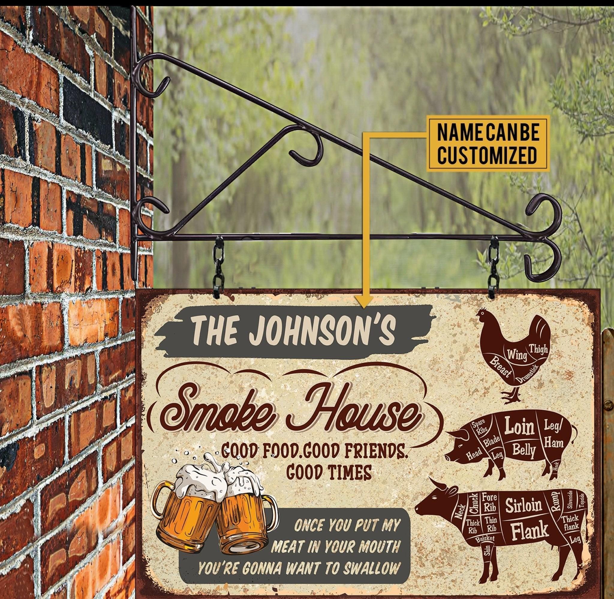 Personalized Smoke House Metal Sign.