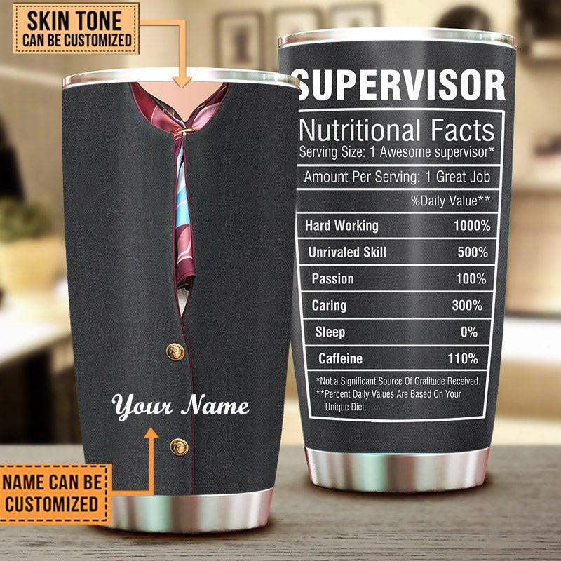 Personalized Supervisor Nutritional Facts Tumbler.