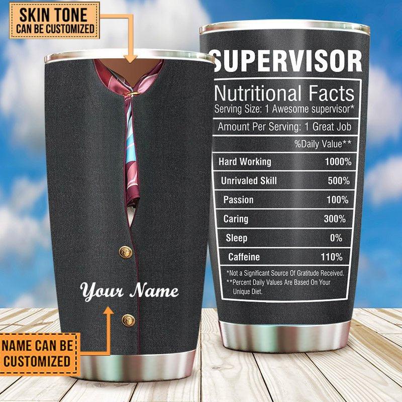 Personalized Supervisor Nutritional Facts Tumbler.