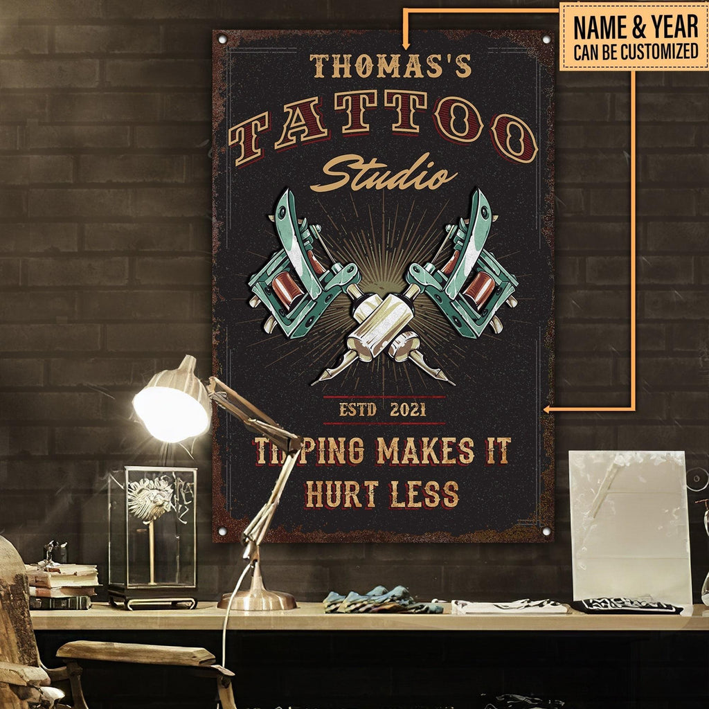 Personalized Tattoo Studio Classic Metal Sign.