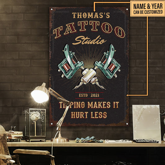 Personalized Tattoo Studio Classic Metal Sign.