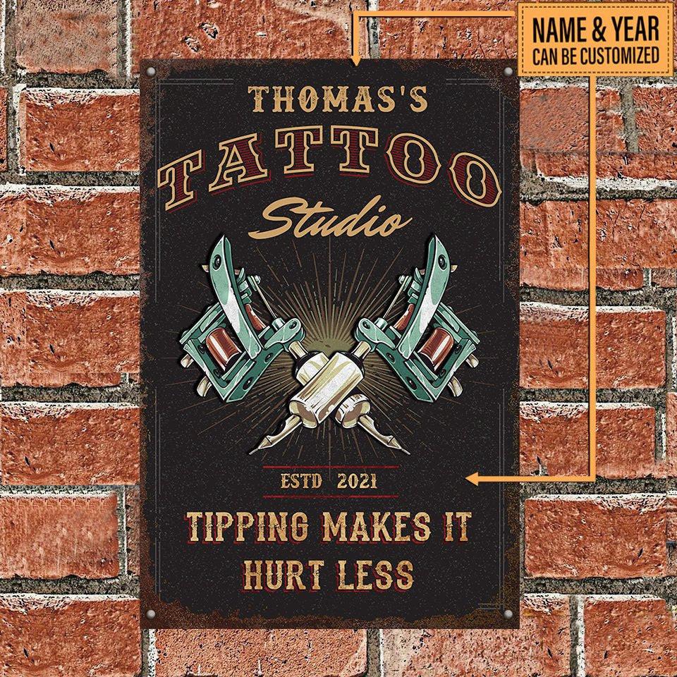 Personalized Tattoo Studio Classic Metal Sign.