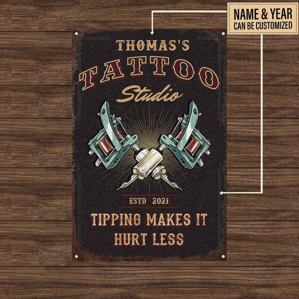 Personalized Tattoo Studio Classic Metal Sign.