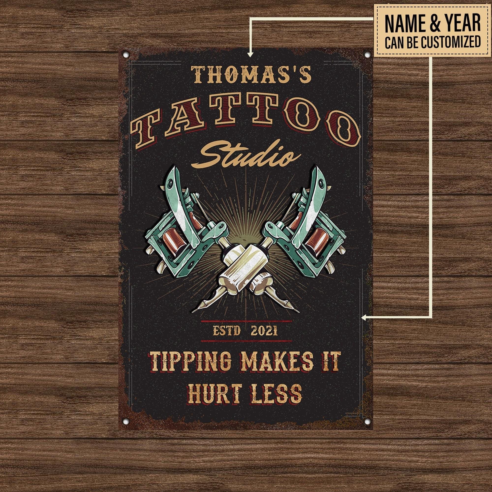 Personalized Tattoo Studio Classic Metal Sign.
