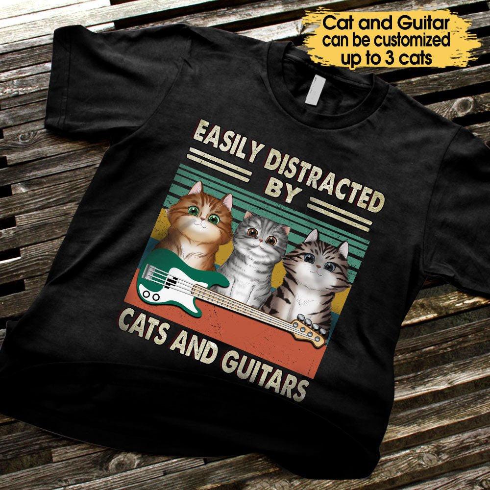 Personalized That's What I Do I Pet Cats I Play Guitars Shirt.