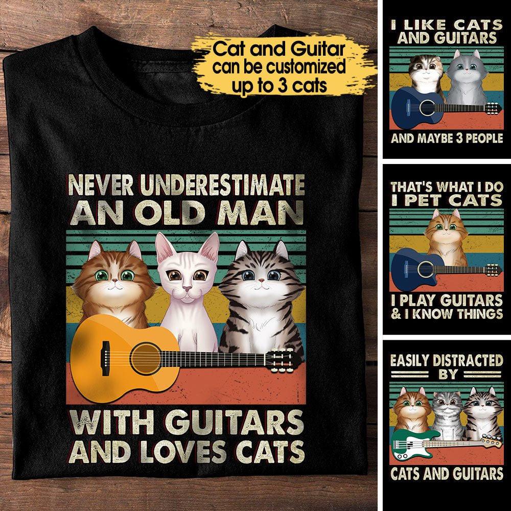 Personalized That's What I Do I Pet Cats I Play Guitars Shirt.