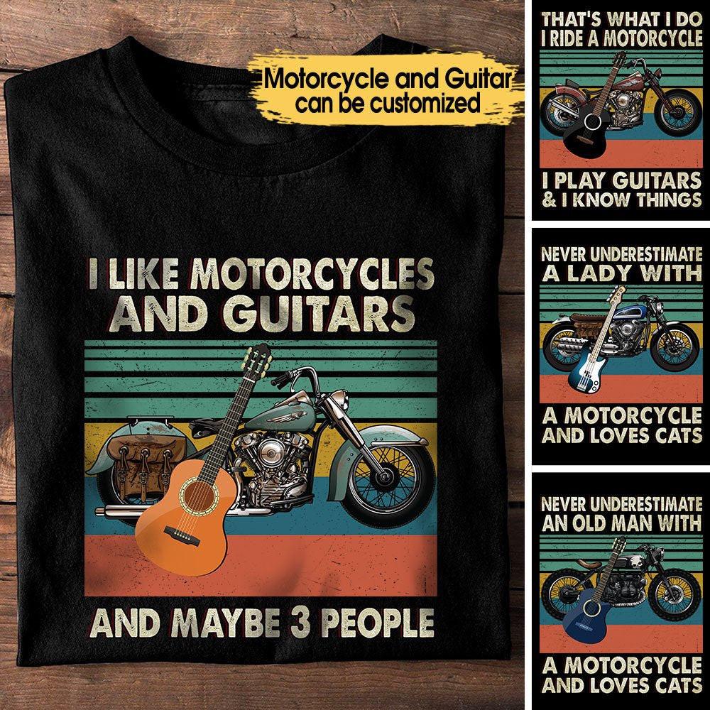 Personalized That's What I Do I Ride A Motorcycle I Play Guitars Shirt.