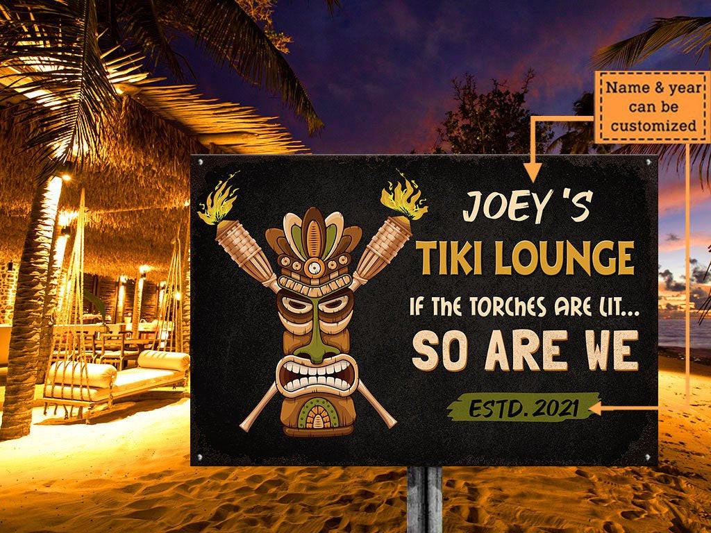 Personalized Tiki Lounge Metal Sign.