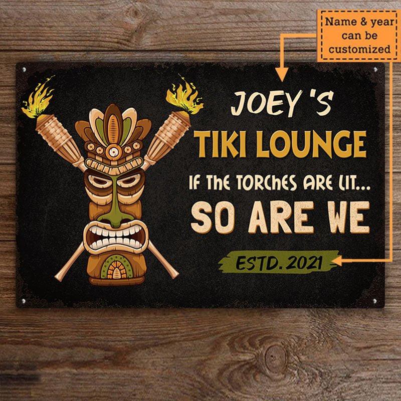 Personalized Tiki Lounge Metal Sign.