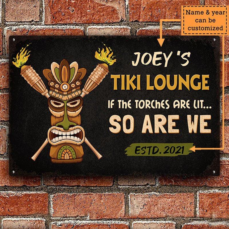 Personalized Tiki Lounge Metal Sign.