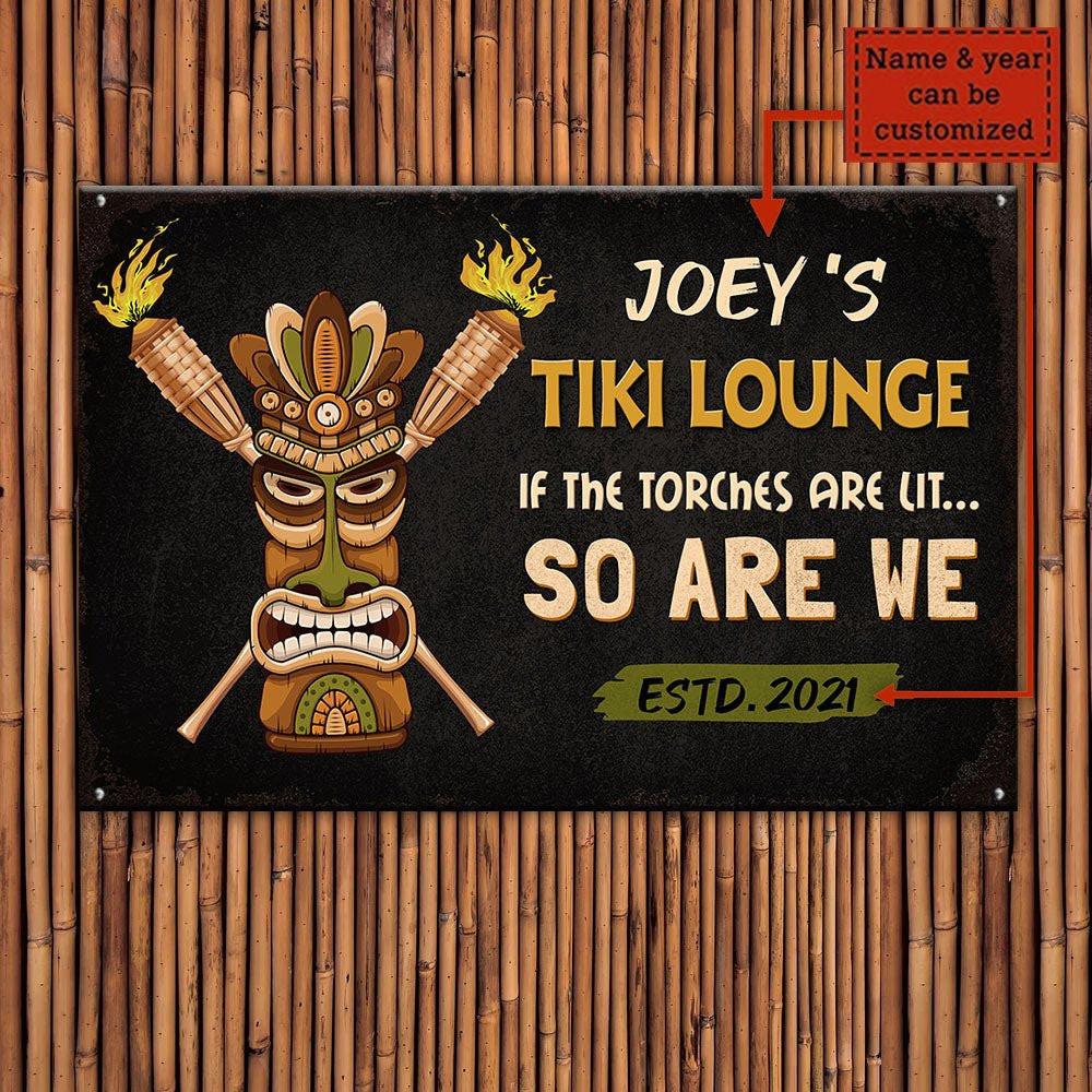 Personalized Tiki Lounge Metal Sign.