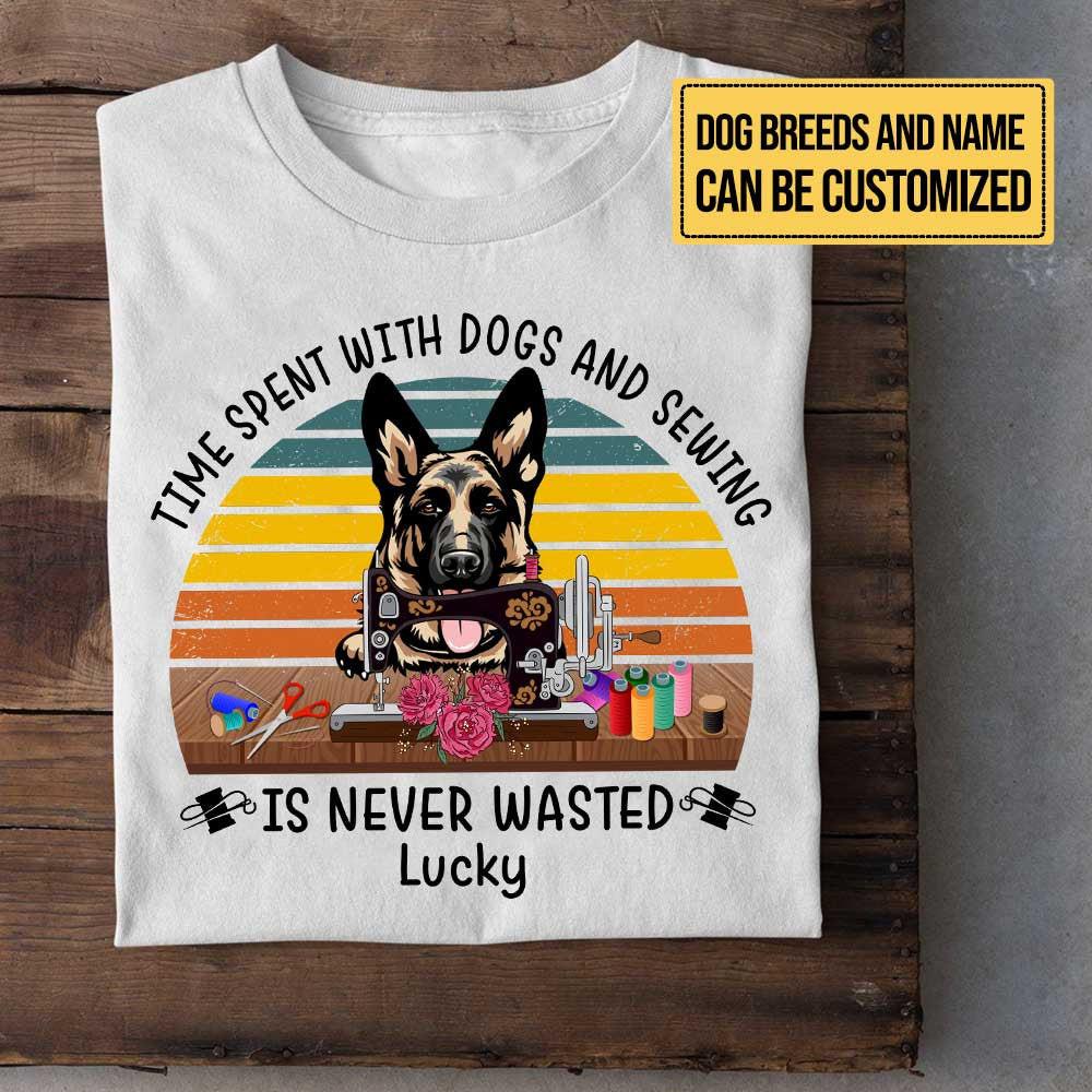 Personalized Time Spent With Dogs Is Never Wasted Shirt.