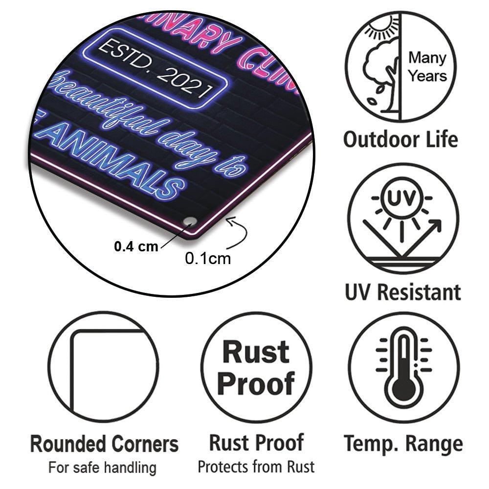 Personalized Veterinary Clinic It's A Beautiful Day To Save Animals Metal Sign.