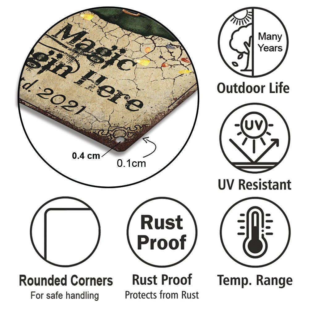 Personalized Witch Garden Classic Metal Sign.