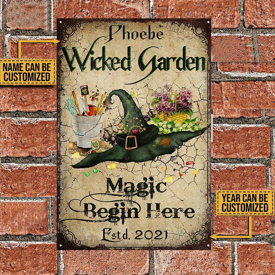 Personalized Witch Garden Classic Metal Sign.