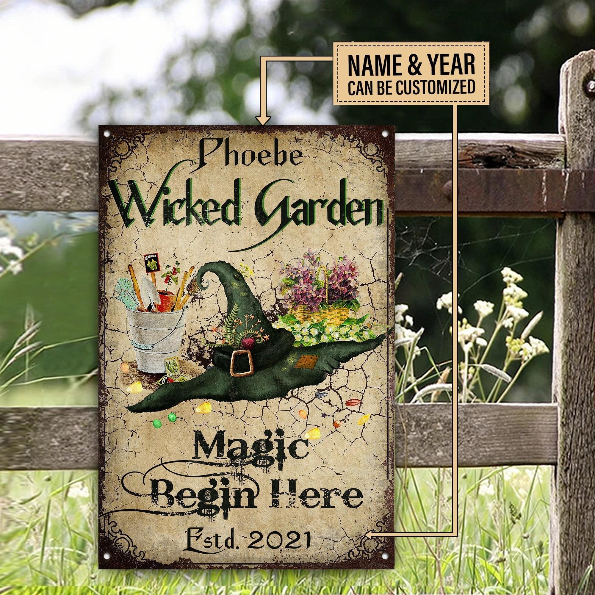 Personalized Witch Garden Classic Metal Sign.