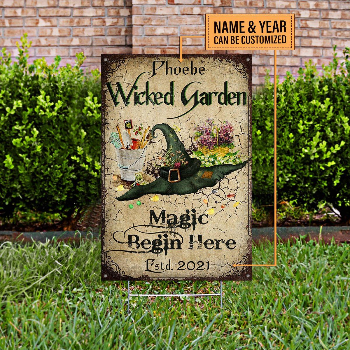 Personalized Witch Garden Classic Metal Sign.