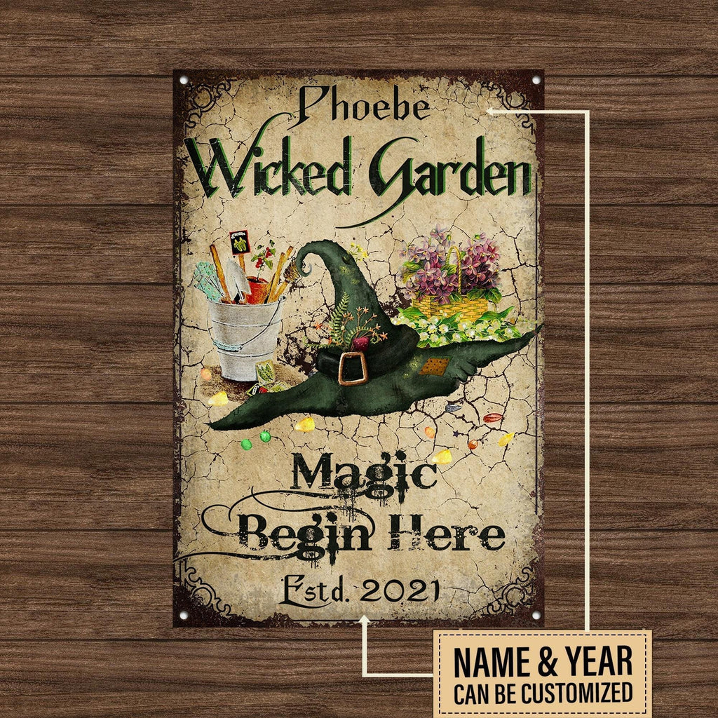 Personalized Witch Garden Classic Metal Sign.