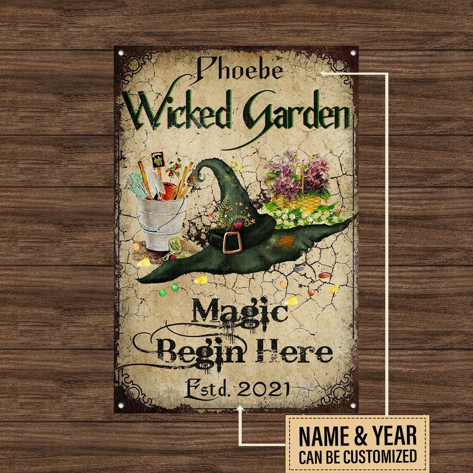 Personalized Witch Garden Classic Metal Sign.