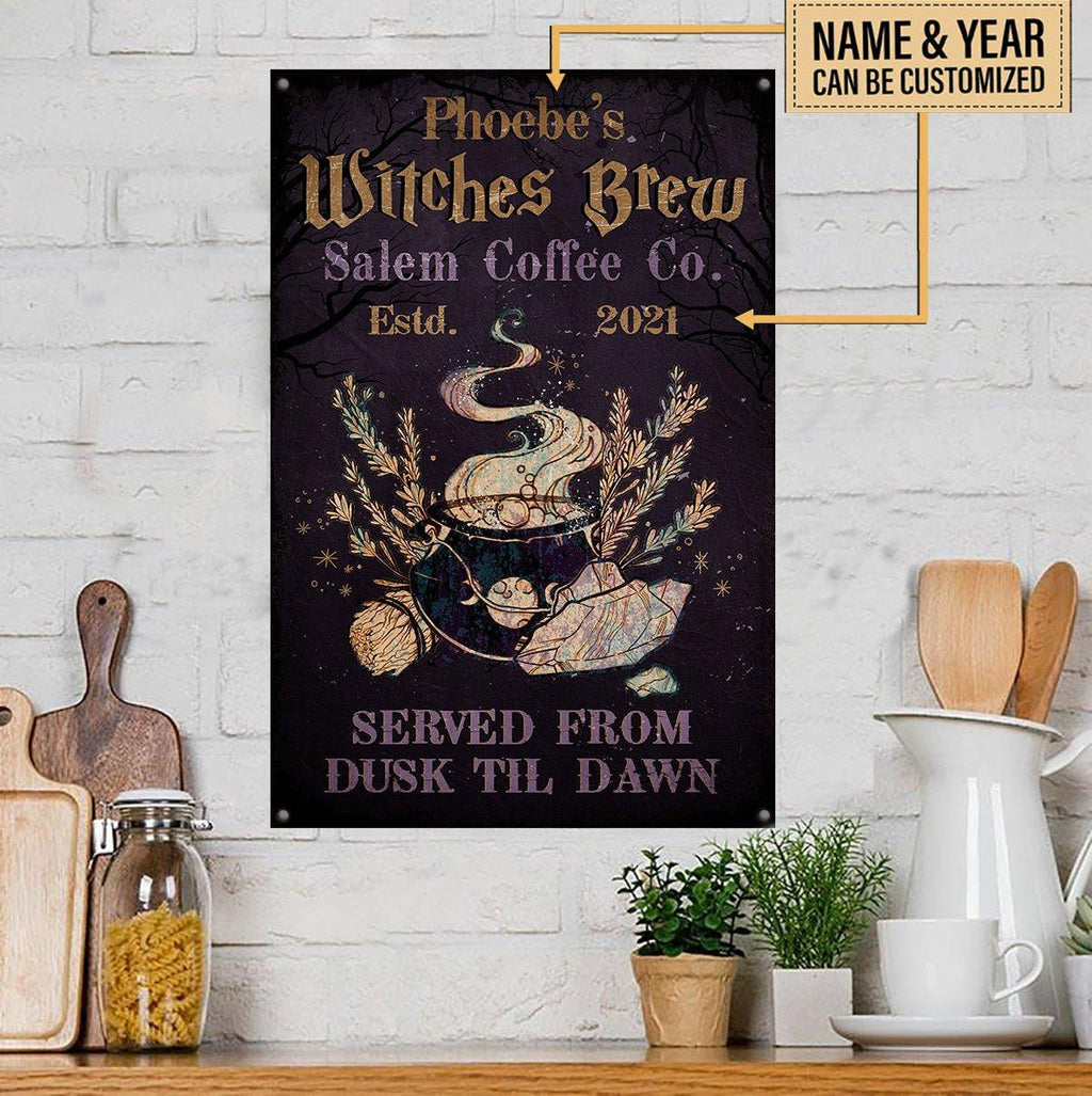 Personalized Witches Brew Classic Metal Sign.